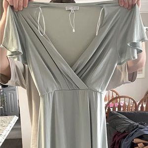 Dress- floor length, light sage green